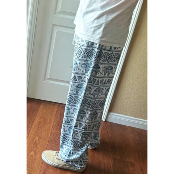 Young LA Ugly A** Pant Tribal Elephants Ivory Navy Thai Exercise Lifting Joggers - Picture 6 of 12